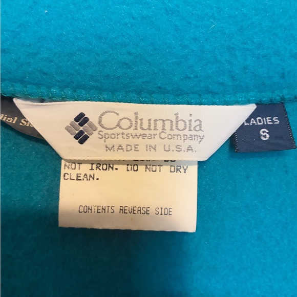 Vintage Columbia Fleece Jacket Teal Purple Colorblock 90s - Picture 6 of 11